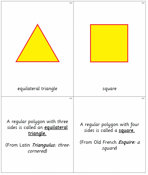 Bundle: Montessori Geometry Nomenclature Cards Set A, B, C, D, E, F, G, H